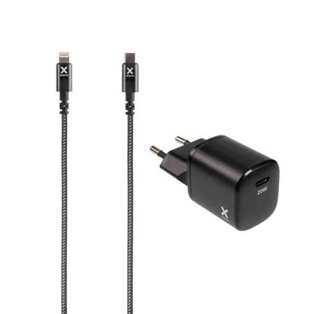 Zestaw XTORM Ładowarka sieciowa nano USB-C 20W + kabel Lightning MFI czarny 